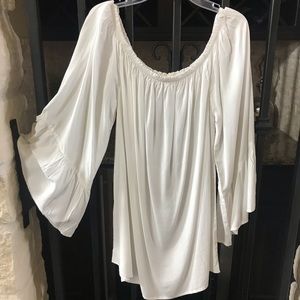 Off-shoulder white top